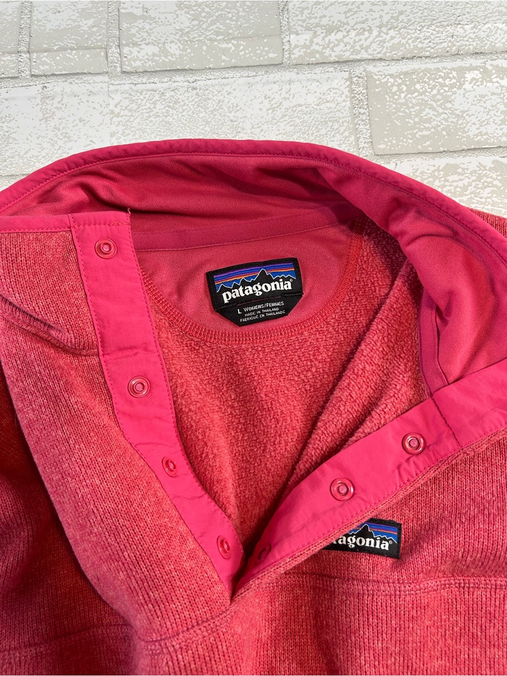 Patagonia Marsupial Snap Fleece Pullover Gorpcore Outdoor Reef Pink size Large - Picture 4 of 7